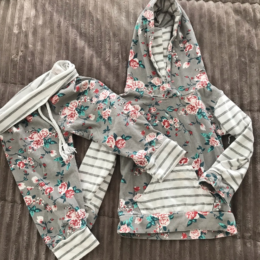 Girls 6 - 12 Months floral print jumpsuit set